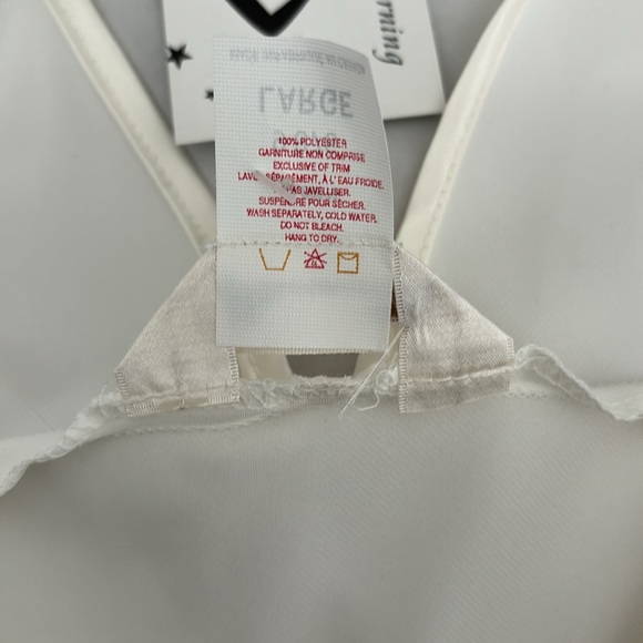 White Silky V Neck Slip Dress NWT - Picture 6 of 6